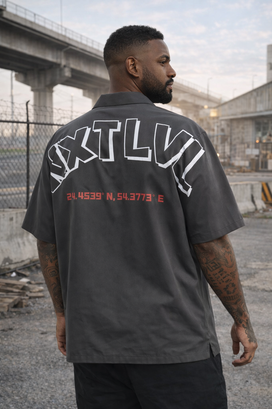 NXT LVL Shirt — Coordinates (Charcoal Grey)