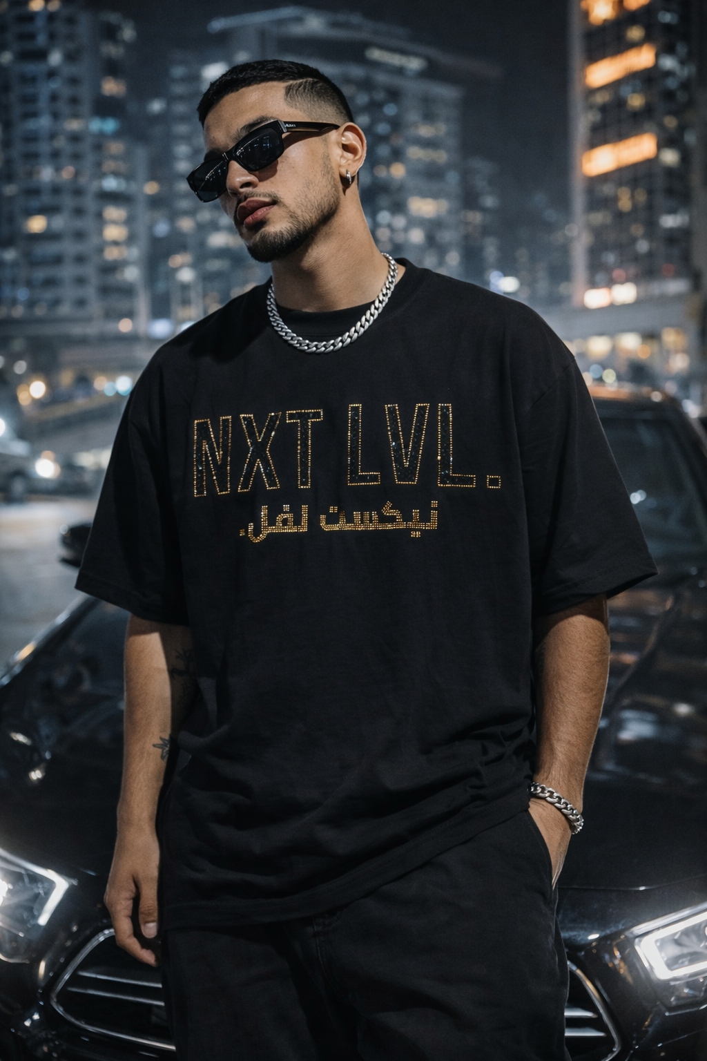 NXT LVL Studded Tee — Black