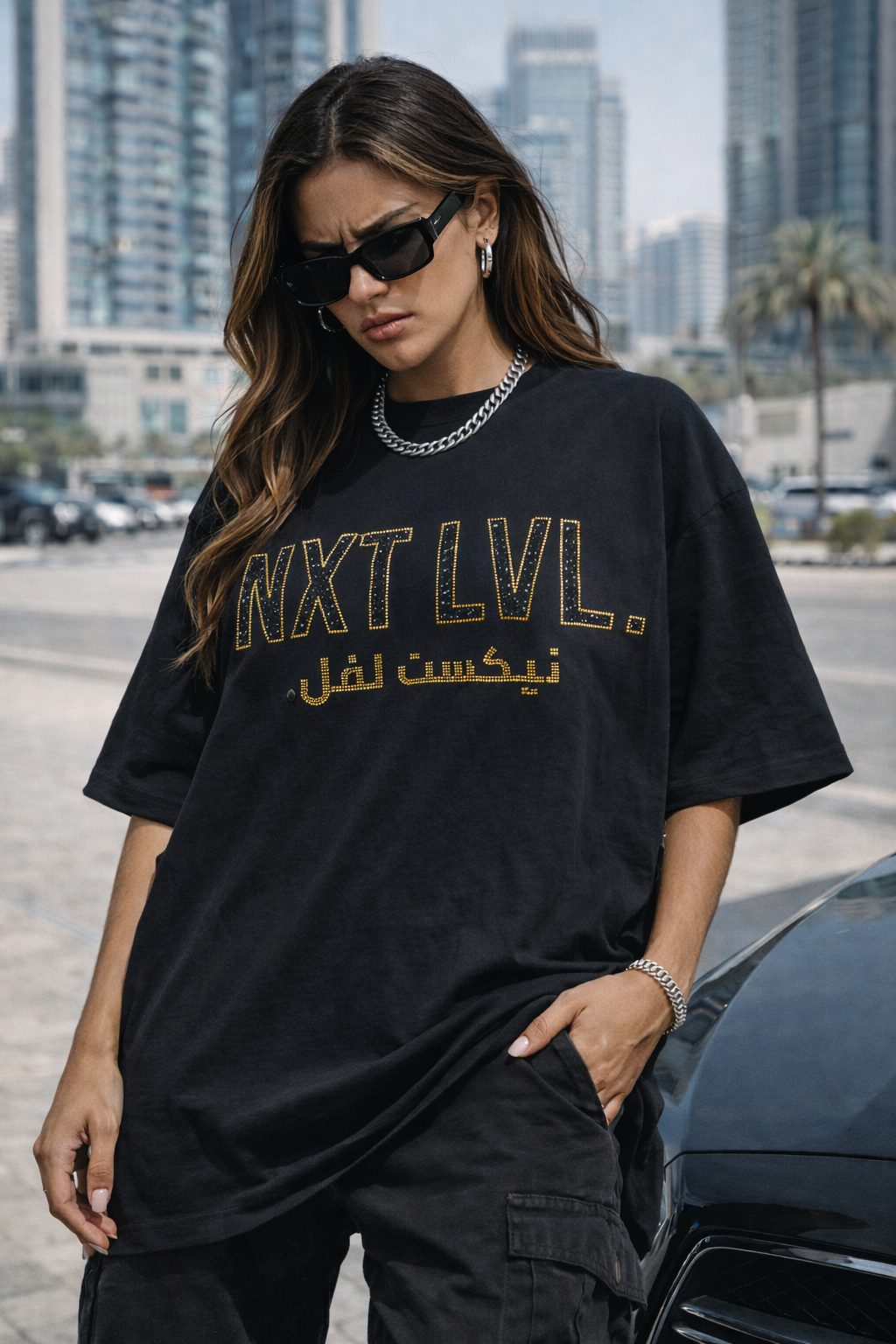 NXT LVL Studded Tee — Black
