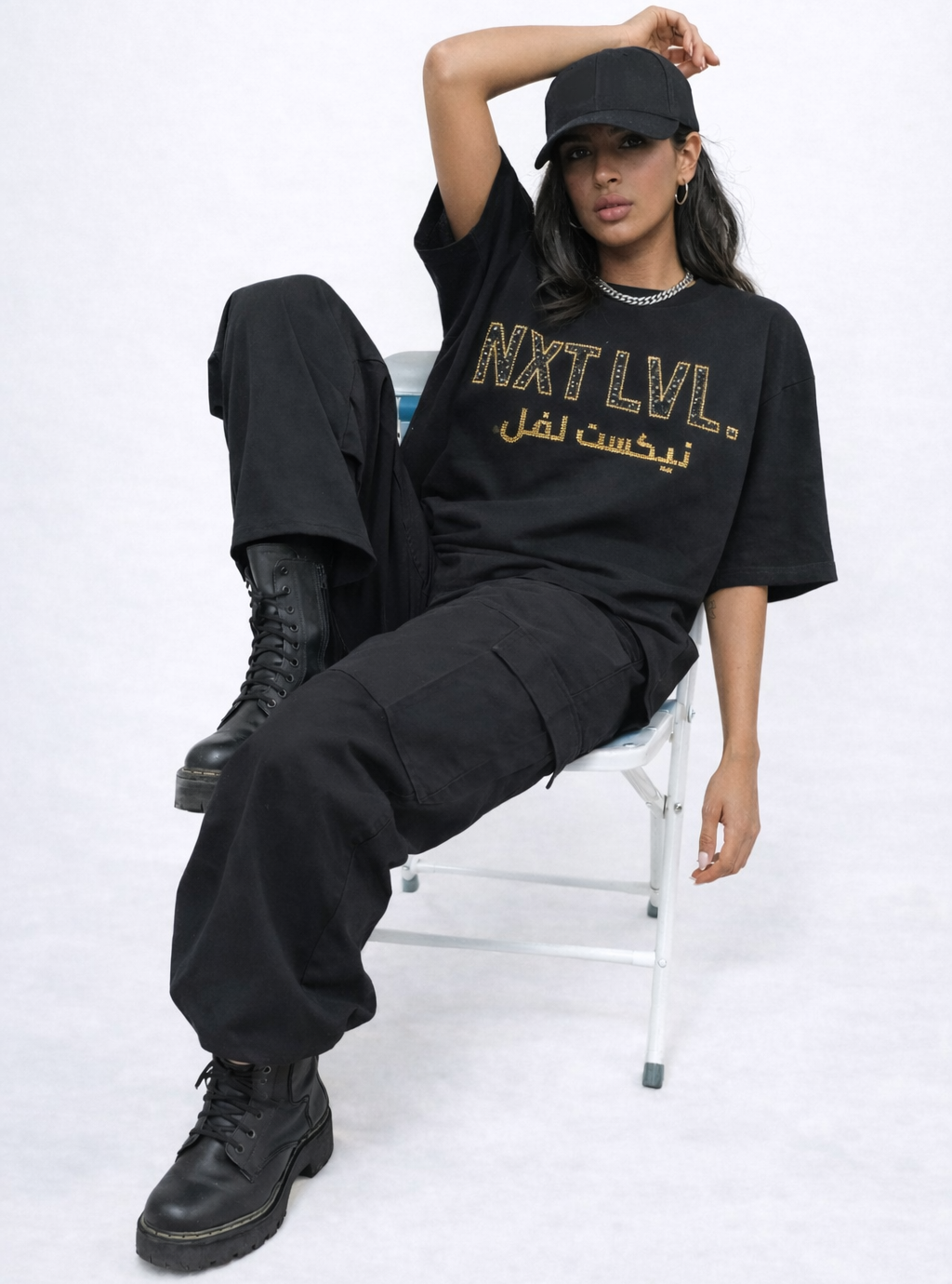 NXT LVL Studded Tee — Black